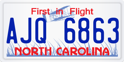 NC license plate AJQ6863