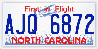 NC license plate AJQ6872