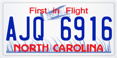 NC license plate AJQ6916