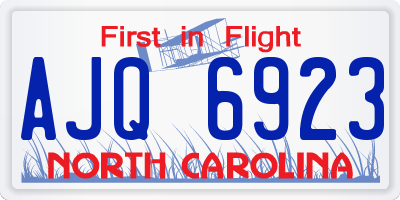 NC license plate AJQ6923
