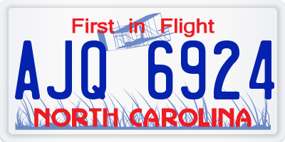 NC license plate AJQ6924