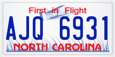 NC license plate AJQ6931