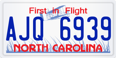 NC license plate AJQ6939