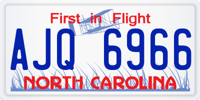 NC license plate AJQ6966