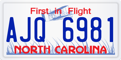 NC license plate AJQ6981
