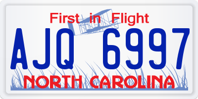 NC license plate AJQ6997