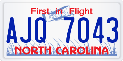 NC license plate AJQ7043