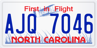 NC license plate AJQ7046