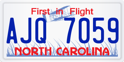 NC license plate AJQ7059