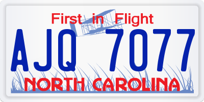 NC license plate AJQ7077