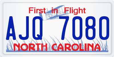 NC license plate AJQ7080