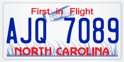NC license plate AJQ7089