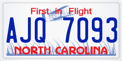 NC license plate AJQ7093