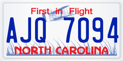 NC license plate AJQ7094