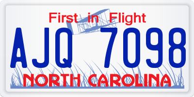 NC license plate AJQ7098