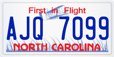 NC license plate AJQ7099