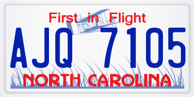 NC license plate AJQ7105