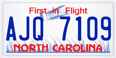 NC license plate AJQ7109