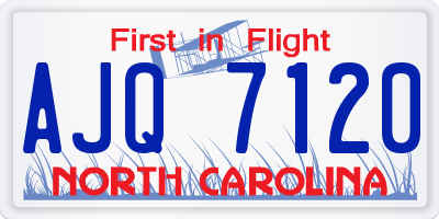 NC license plate AJQ7120