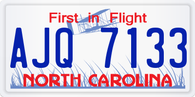 NC license plate AJQ7133