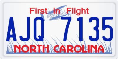 NC license plate AJQ7135