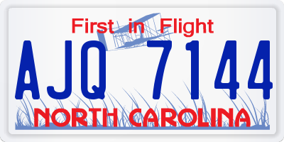 NC license plate AJQ7144
