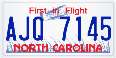 NC license plate AJQ7145