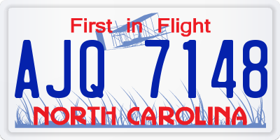 NC license plate AJQ7148