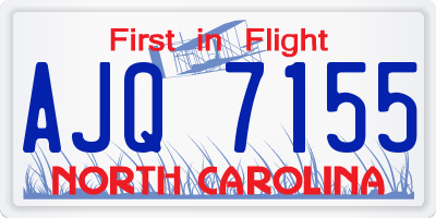 NC license plate AJQ7155