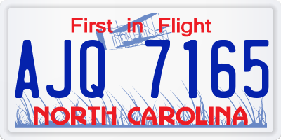 NC license plate AJQ7165