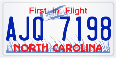 NC license plate AJQ7198