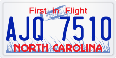 NC license plate AJQ7510