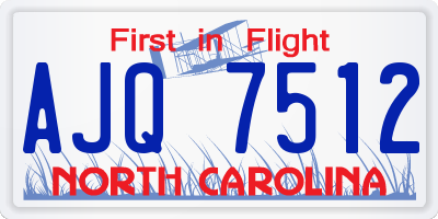 NC license plate AJQ7512