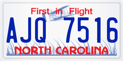 NC license plate AJQ7516