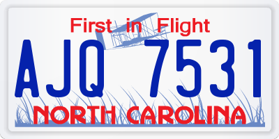 NC license plate AJQ7531
