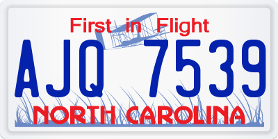 NC license plate AJQ7539