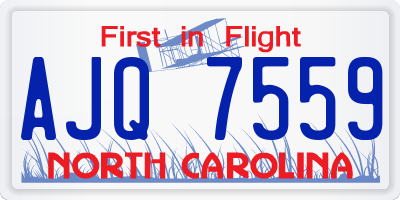 NC license plate AJQ7559