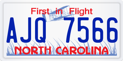 NC license plate AJQ7566