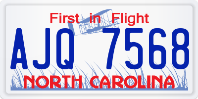 NC license plate AJQ7568