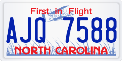 NC license plate AJQ7588