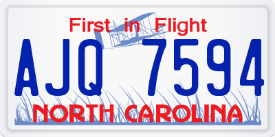 NC license plate AJQ7594
