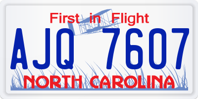 NC license plate AJQ7607