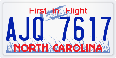 NC license plate AJQ7617