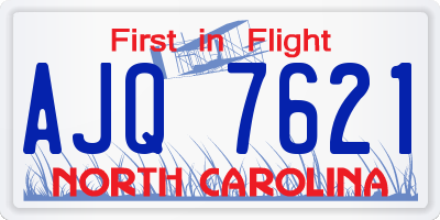 NC license plate AJQ7621