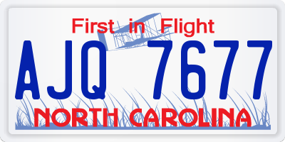 NC license plate AJQ7677