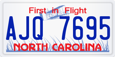 NC license plate AJQ7695