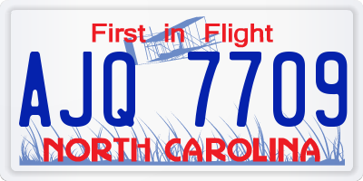 NC license plate AJQ7709