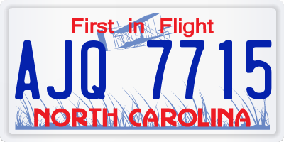 NC license plate AJQ7715
