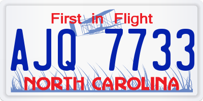 NC license plate AJQ7733