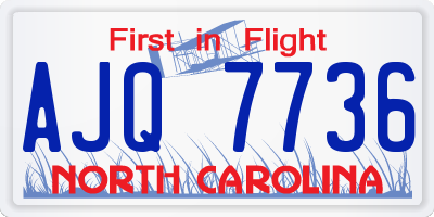 NC license plate AJQ7736